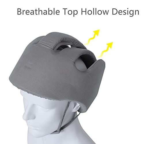 Cepairng Thick Protection Helmet for Elderly Youth Kids Adults,Head Protection for Elderly Falls,Soft Helmet for Epilepsy Seizures Prevent Head Injuries,Safety Bump Cap,for Home Gardening (Gray Cloth Inner) - Image 3