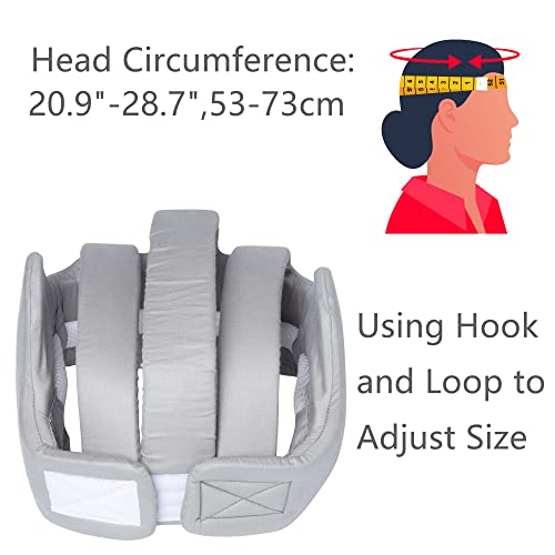 Cepairng Thick Protection Helmet for Elderly Youth Kids Adults,Head Protection for Elderly Falls,Soft Helmet for Epilepsy Seizures Prevent Head Injuries,Safety Bump Cap,for Home Gardening (Gray Cloth Inner) - Image 5