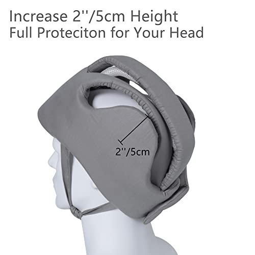 Cepairng Thick Protection Helmet for Elderly Youth Kids Adults,Head Protection for Elderly Falls,Soft Helmet for Epilepsy Seizures Prevent Head Injuries,Safety Bump Cap,for Home Gardening (Gray Cloth Inner) - Image 4