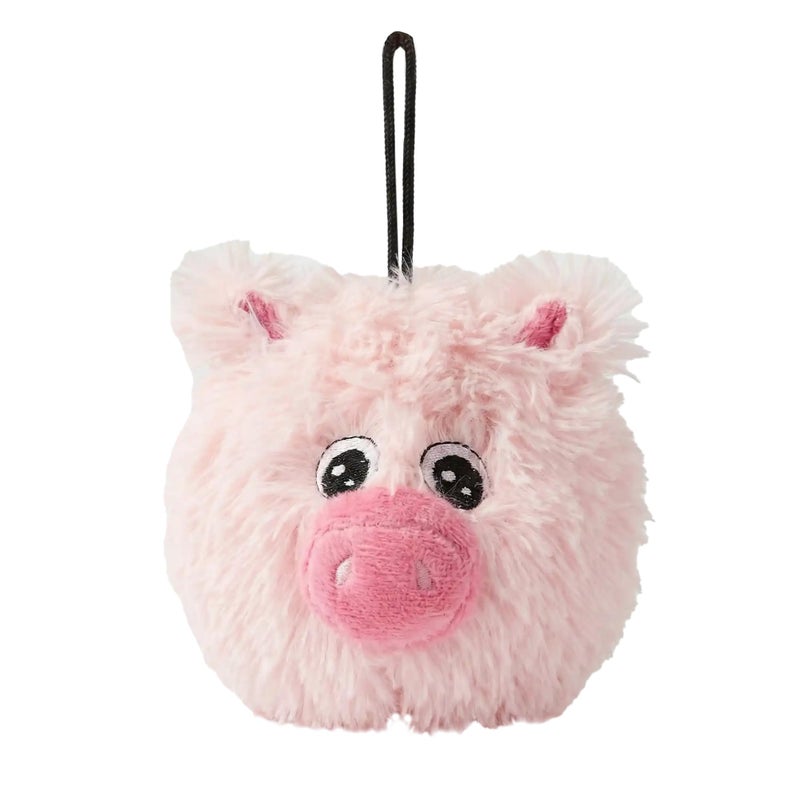 Pet Lou 4 Inch Squeaky Pig Dog Plush Toy StuffingFree Soft Plush Durable Bouncy Squeaker Ball Floats in Water for Small Medium Dogs Pink - Image 2