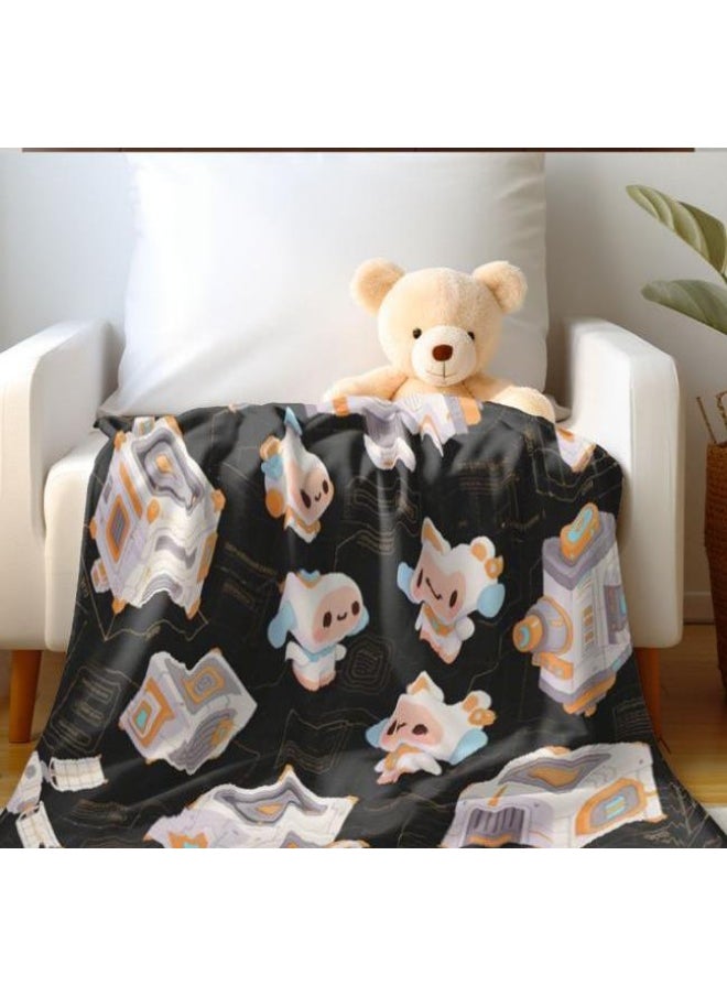 General - Baby and children's cartoon flannel thin blanket (warm and comfortable, suitable for sleep, game use) 70cm*100cm - 950 - Image 1