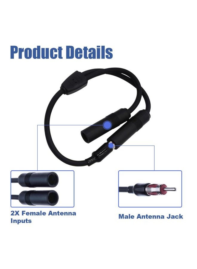 GLSOWEE Car Antenna Adapter, Radio Stereo Antenna Adapter Connector, 1 Male to 2 Female Y Adapter, Antenna Extension Cable Converter, Suitable for Vehicle Truck SUV Car Stereo Radio - Image 3