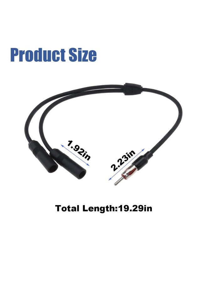 GLSOWEE Car Antenna Adapter, Radio Stereo Antenna Adapter Connector, 1 Male to 2 Female Y Adapter, Antenna Extension Cable Converter, Suitable for Vehicle Truck SUV Car Stereo Radio - Image 2