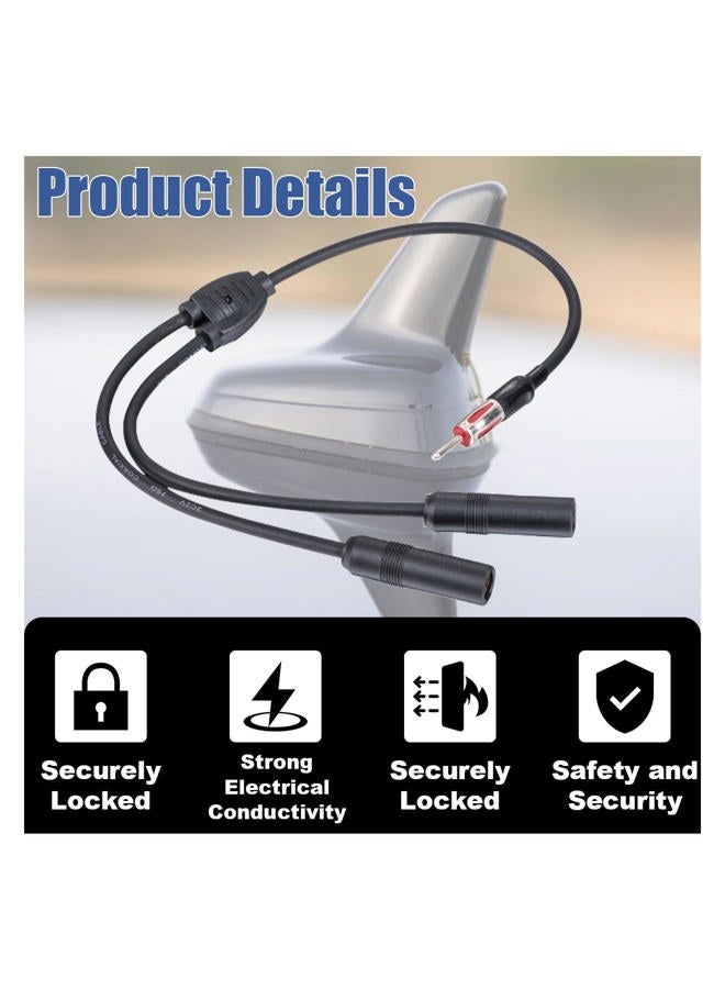GLSOWEE Car Antenna Adapter, Radio Stereo Antenna Adapter Connector, 1 Male to 2 Female Y Adapter, Antenna Extension Cable Converter, Suitable for Vehicle Truck SUV Car Stereo Radio - Image 4