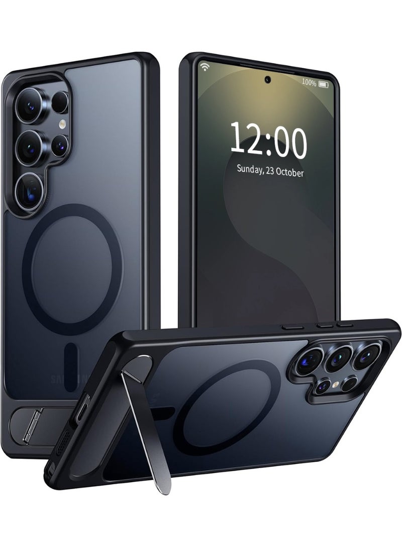 ايليجو جراب لموبايل سامسونج S25 الترا من، متوافق مع ماج سيف، غطاء مغناطيسي مع حامل غير مرئي، جراب موبايل حماية ضد الصدمات، جراب خلفي رفيع غير لامع لهاتف جالاكسي S25 الترا 5G (اسود) - Image 1