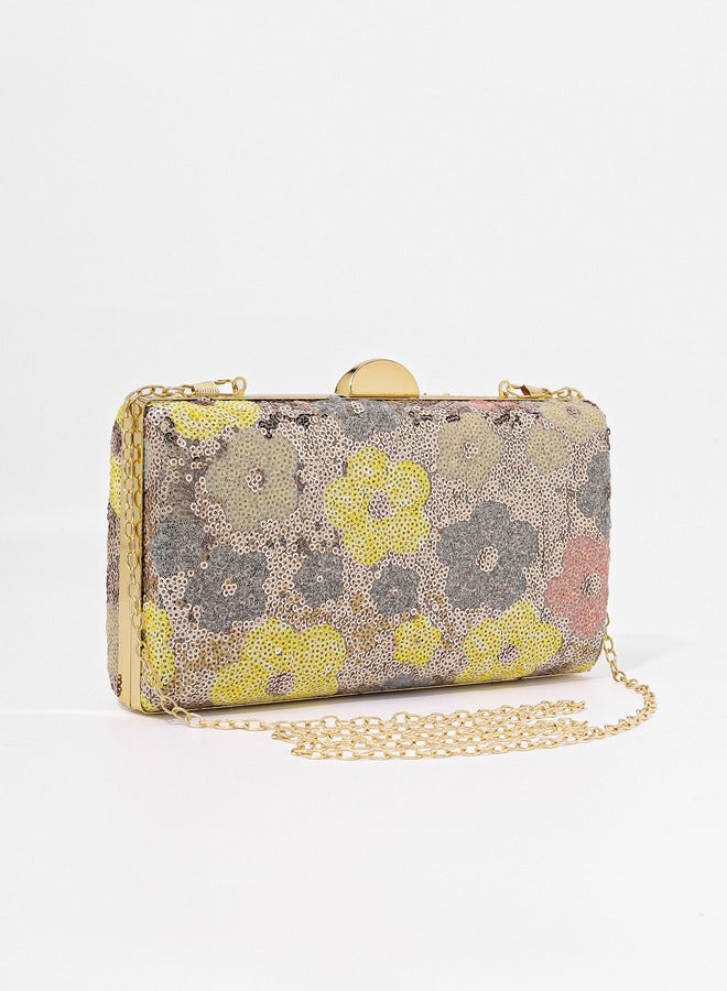 Fashion pattern colorful organizer bag with detachable chain to carry cell phone, cosmetics, floral pattern, colorful spring dress, vintage temperament ladies and women's clutches, perfect gift for friends and relatives, dinner parties and holidays  - Image 4