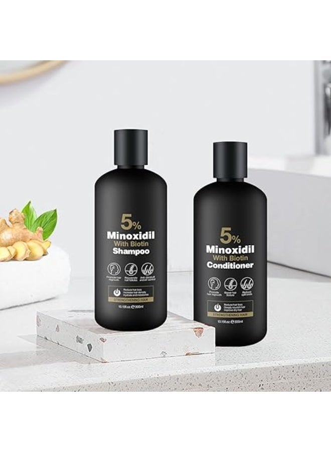 Kormesic Minoxidil & Biotin Shampoo & Conditioner Set | Hair Growth, Thicker Fuller Hair | 600ml Duo for Men & Women - Image 2