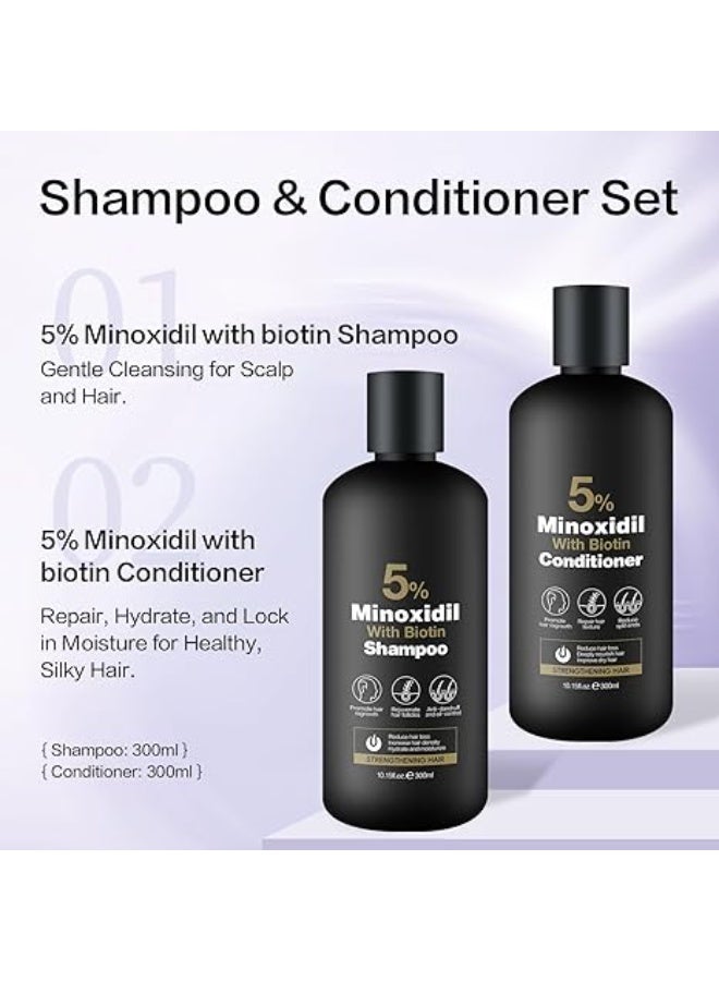 Kormesic Minoxidil & Biotin Shampoo & Conditioner Set | Hair Growth, Thicker Fuller Hair | 600ml Duo for Men & Women - Image 4
