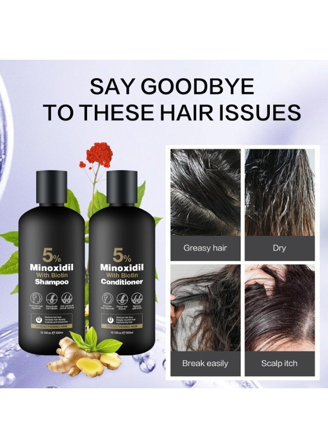 Kormesic Minoxidil & Biotin Shampoo & Conditioner Set | Hair Growth, Thicker Fuller Hair | 600ml Duo for Men & Women - Image 5