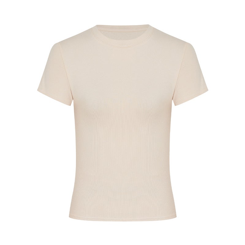 220G Summer Design Slim-Fit Flattering Short-Sleeve T-Shirt For Women In Red With A Structured Cut - Image 1