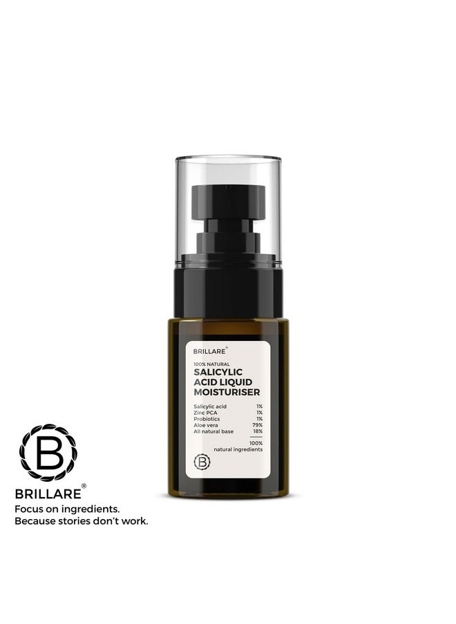 BRILLARE Salicylic Acid Liquid Moisturizer For Clear Acne Prone Skin100% Natural Probiotics With Salicylic Acid And Zinc Helps Remove Dead Skin Cells Lighten Dark Spots  - Image 4
