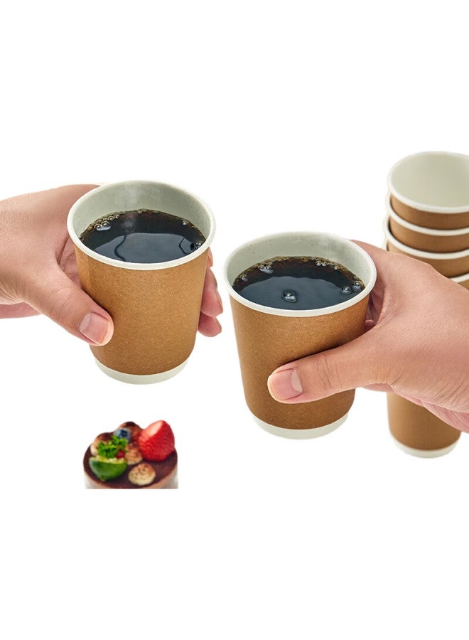 JD.com Jd Jingzao Disposable Paper Cups Coffee Cups Kraft Paper Double-Layer Thickened Food-Grade Water Cups 280Ml [60 Pieces] - Image 3