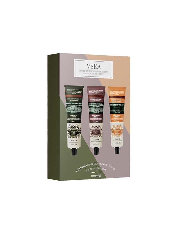 VSEA 3-Piece Whitening Hand Cream Gift Set, Woody & Floral Fragrance Hand Lotion, Non-Greasy Moisturizing Hand Cream for Dry Skin, Luxury Skincare Gift Set for Men & Women - Image 1