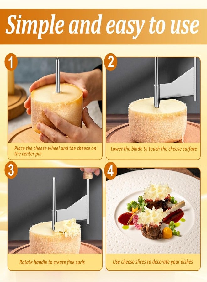 IMIKEYA Cheese Curler Wheel: Stainless Steel Cheese Butter Grater Cutter Manual Handheld Slicer for Cucumbers Carrots Grater Melon Planing Potato Silver - Image 3