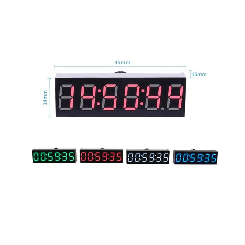 Mini digital tube clock, module movement 6 digits with second display, digital luminous electronic clock rx8025 chip - Image 2