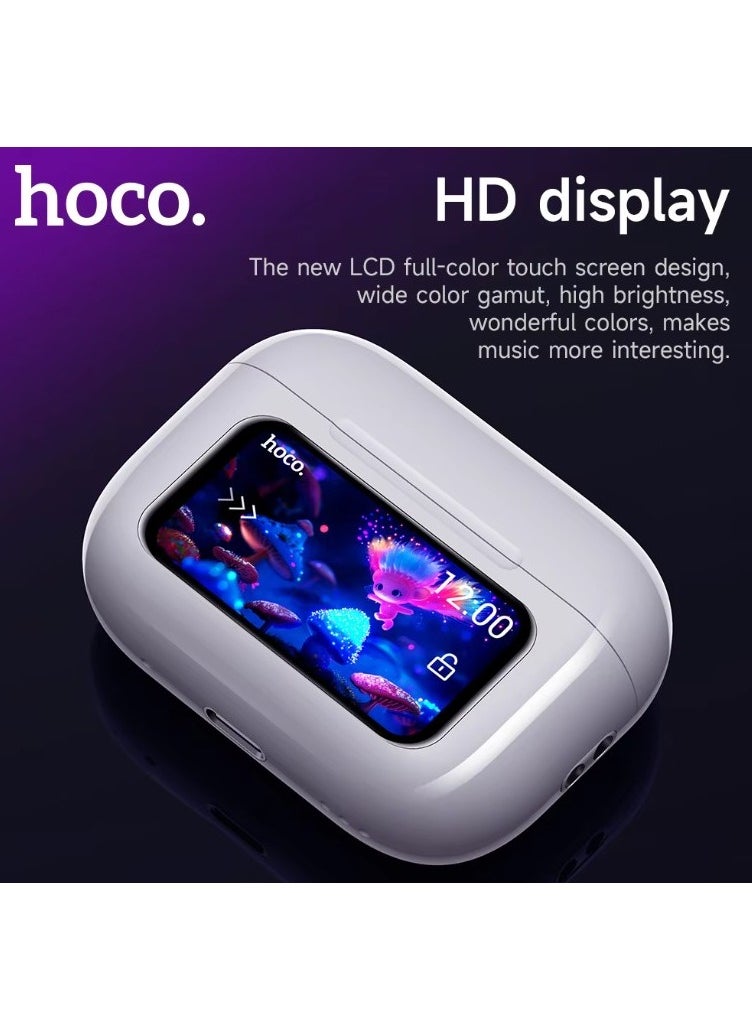 HOCO EW72 Wirelss Bluetooth 5.4 ANC Noise Reduction Earphone With LED Full Touch Smart Screen Charging Box Music Sports Earbuds