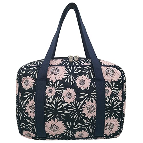 DIWI Quilted Bible Cover Extra Large Sizes 11.25 X 8.25 X 2.75 Inches Bible Tote Good Book Case (XL, C2 Navy Pink) - Image 2