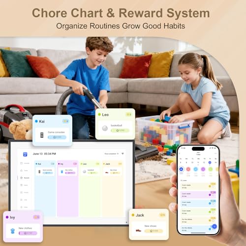 dxmart 10.1 inch Digital Calendar & Chore Chart,Smart Touchscreen Interactive Display for Family Schedules, Wall & Desk Mountable, Digital Photo Frame Functon, Great for Organizing Your 2026 Calendar - Image 4