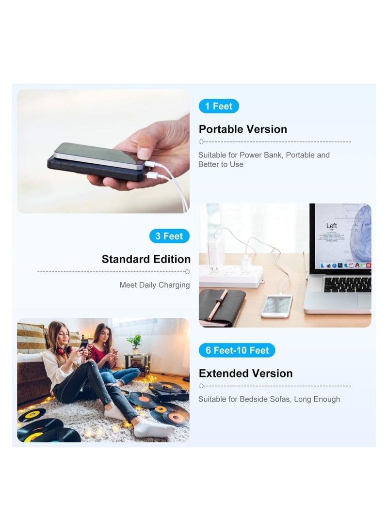 HuHa - 3 Pack[ Apple MFi Certified ] iPhone Charger 3ft, Lightning to USB Cable 3 Feet, Fast Apple Charging Cable Cord 3 Foot for iPhone 14 Pro Max/13 Pro Max - Image 1