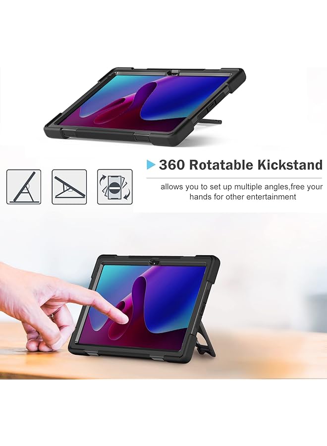 Procases For Lenovo Tab P11 Pro 11.2 Inch Gen 2 2022 Tb-132Fu Tb-138Fc Case Rugged Heavy Duty Shockproof Cover With Hand Strap Shoulder Strap For 11.2 Inch Lenovo Tab P11 Pro 2Nd Generation -Black - Image 5