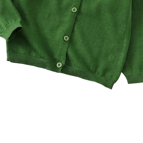 YAGATA Toddler Sweaters Baby Boys Girls Cardigan Sweatshirt Cotton Button Up Knit Long Sleeve Jacket Fall Tops 2-3T Green 100 - Image 4