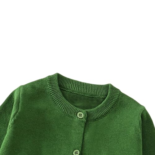 YAGATA Toddler Sweaters Baby Boys Girls Cardigan Sweatshirt Cotton Button Up Knit Long Sleeve Jacket Fall Tops 2-3T Green 100 - Image 2