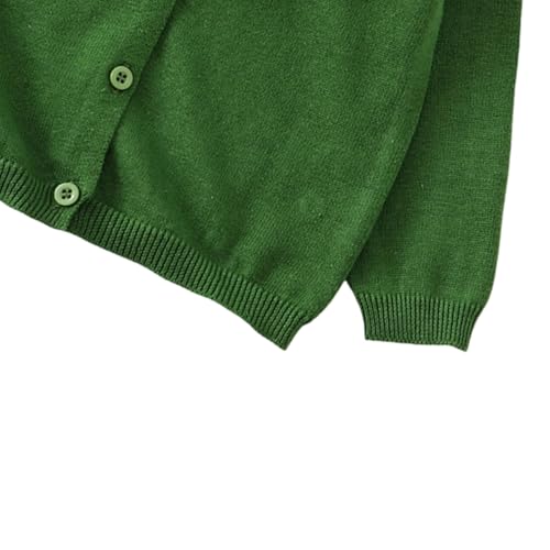 YAGATA Toddler Sweaters Baby Boys Girls Cardigan Sweatshirt Cotton Button Up Knit Long Sleeve Jacket Fall Tops 2-3T Green 100 - Image 5