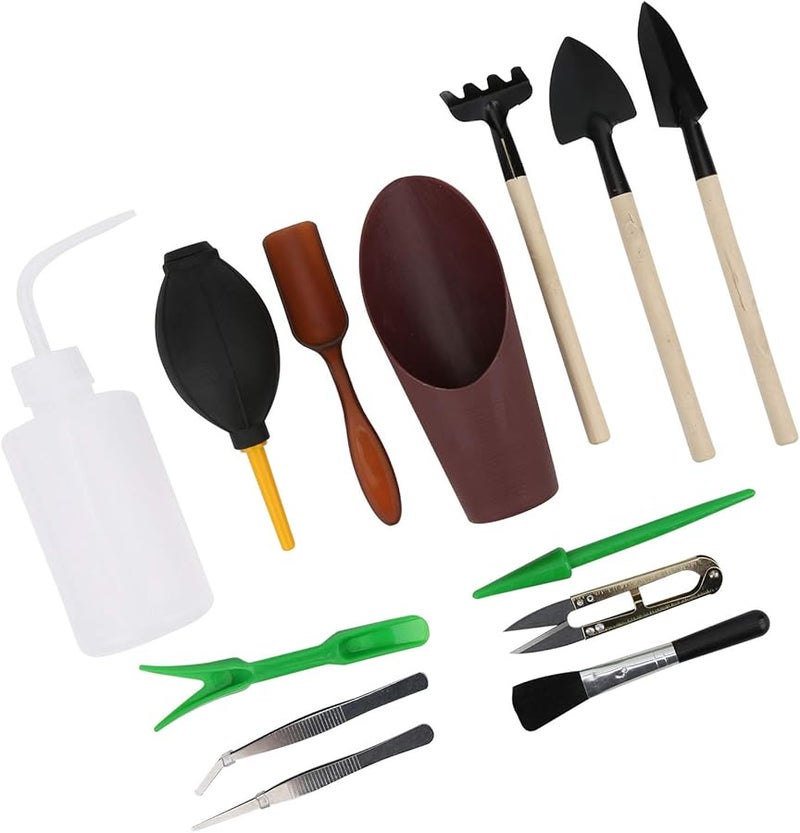 13 قطعة من مجموعة أدوات الحديقة مع مجرفة ومقص للزراعة والري والزرع - Image 5