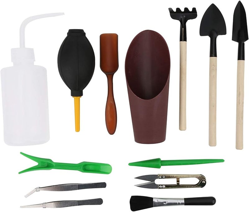 13 قطعة من مجموعة أدوات الحديقة مع مجرفة ومقص للزراعة والري والزرع - Image 4