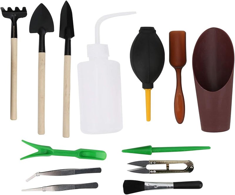 13 قطعة من مجموعة أدوات الحديقة مع مجرفة ومقص للزراعة والري والزرع - Image 1