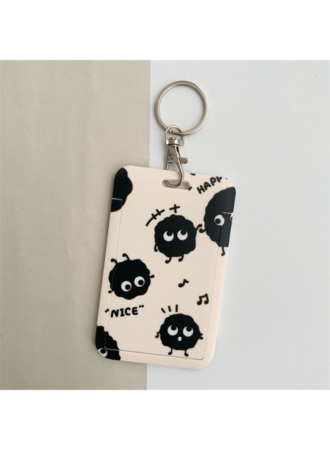 NIBEMINENT 1 - Piece Black Coal Balls Kpop Photo Card Holder Pendant Key Chain ID Badge Holder ID Card Holder Photo Card Protector for School ID Office ID Access Card for Women Girls - Image 1