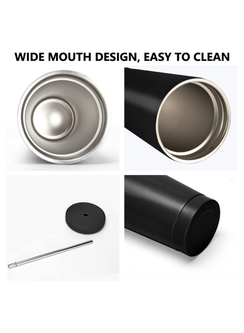 Arabest 16.9oz Stainless Steel Tumbler with a Cleaning Brush and a Straw, Durable Non-slip Coffee Mug, Modern Insulated Travel Mug with Vacuum Insulation（Black）  - Image 4