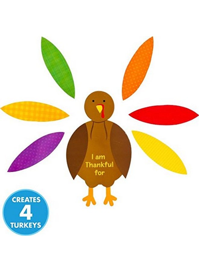 amscan Paper Turkey Craft Kit - Makes 4 Turkeys - Thanksgiving Party Activity - Image 2