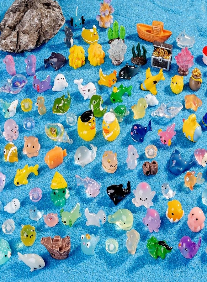 Nerfcareani 100PCS Mini Ocean Resin Animals Tiny Sea Animals Figurines Marine Miniature Plastic Animals Aquarium Ornaments Decorations for DIY Fish Tank Potted Micro Fairy Garden Dollhouse - Image 4