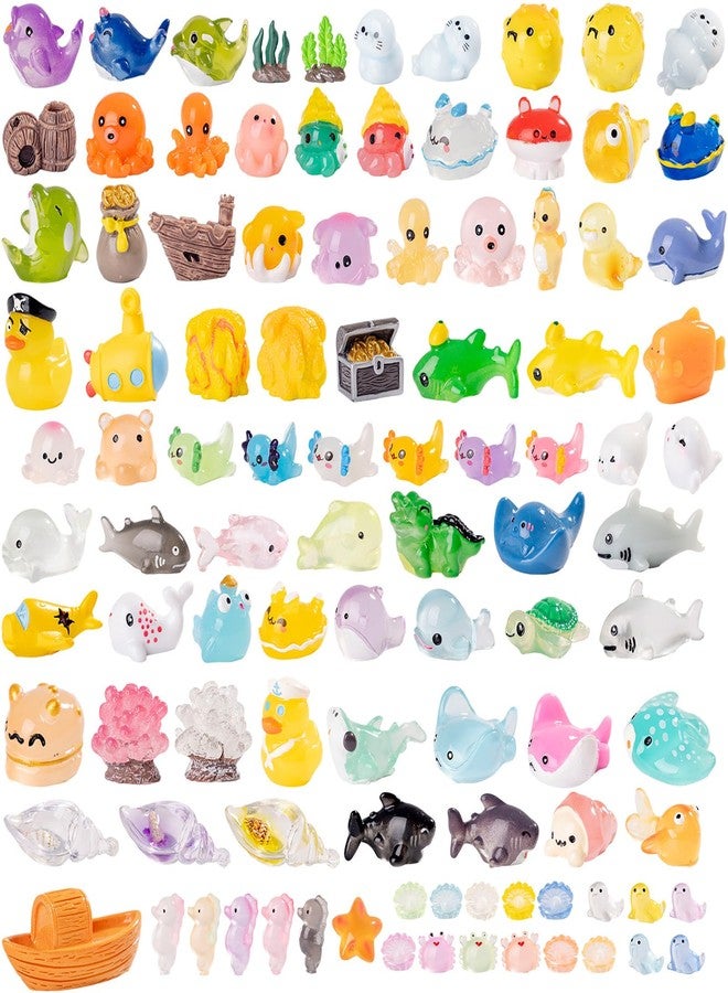 Nerfcareani 100PCS Mini Ocean Resin Animals Tiny Sea Animals Figurines Marine Miniature Plastic Animals Aquarium Ornaments Decorations for DIY Fish Tank Potted Micro Fairy Garden Dollhouse - Image 2