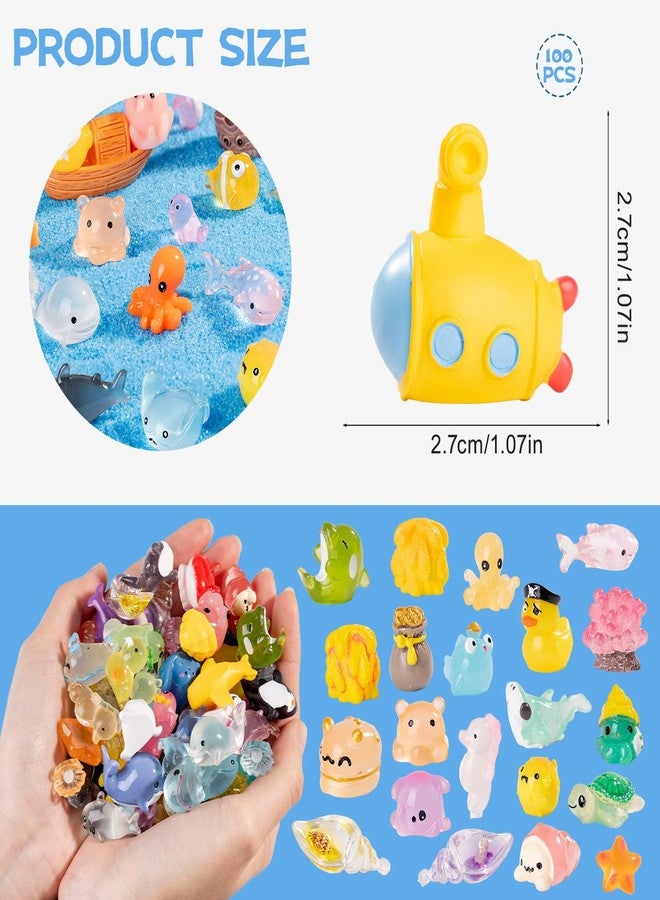 Nerfcareani 100PCS Mini Ocean Resin Animals Tiny Sea Animals Figurines Marine Miniature Plastic Animals Aquarium Ornaments Decorations for DIY Fish Tank Potted Micro Fairy Garden Dollhouse - Image 3