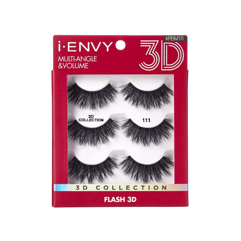 iEnvy False Eyelashes 3 Pairs Fluffy and Natural Multiangle and Volume Faux Mink Lashes 11