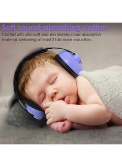 Snowie Soft ® Ear Muffs For Kids Baby Ear Protection Noise Canceling Headphones For Baby Sleep Flight Travel, Baby Hearing Protection Earmuffs For Baby Toddler Kids 0-3 (Purple)  - Image 3