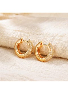 Mevecco Women Huggie Hoop Earrings Gold Ear Stud Cuff 14K Gold Filled Small Boho Beach Simple Delicate Handmade Hypoallergenic Jewelry Gift  - Image 5