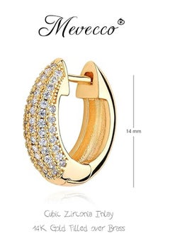 Mevecco Women Huggie Hoop Earrings Gold Ear Stud Cuff 14K Gold Filled Small Boho Beach Simple Delicate Handmade Hypoallergenic Jewelry Gift  - Image 4