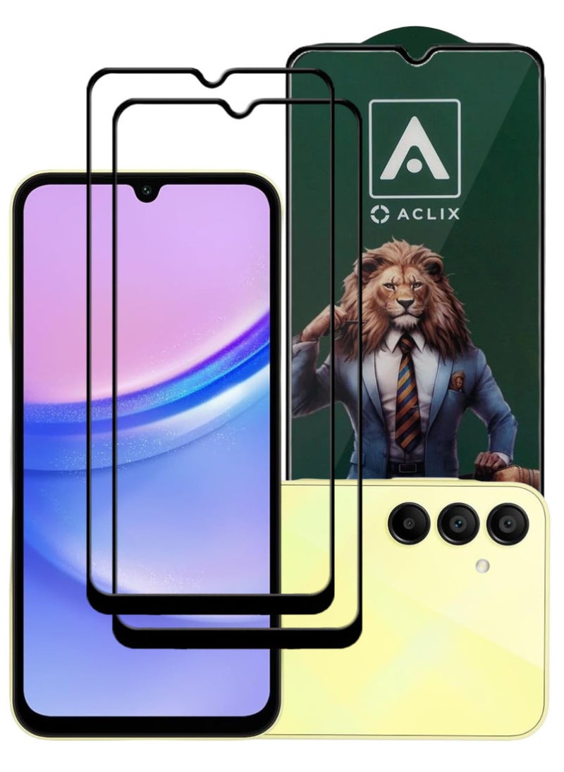 ACLIX 2 Pieces Antistatic ESD Dustproof Premium Quality High Definition Tempered Glass Screen Protector Designed For Samsung Galaxy A15 - Image 1