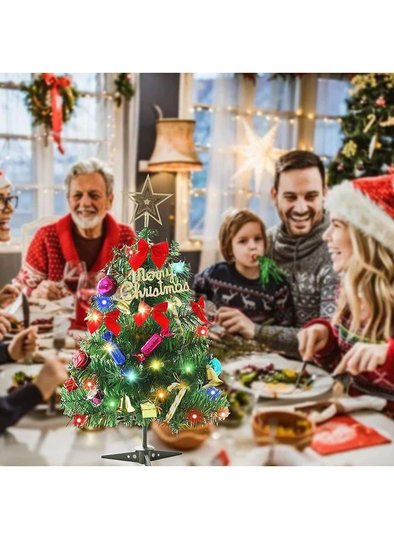 Lazybeee Lazybeee Table Top 2ft Mini Christmas Tree 24 Tabletop Christmas Tree with Decoration Kit and Small Decoration Mini Artificial Christmas Tree for Tabletop Decorations  - Image 3