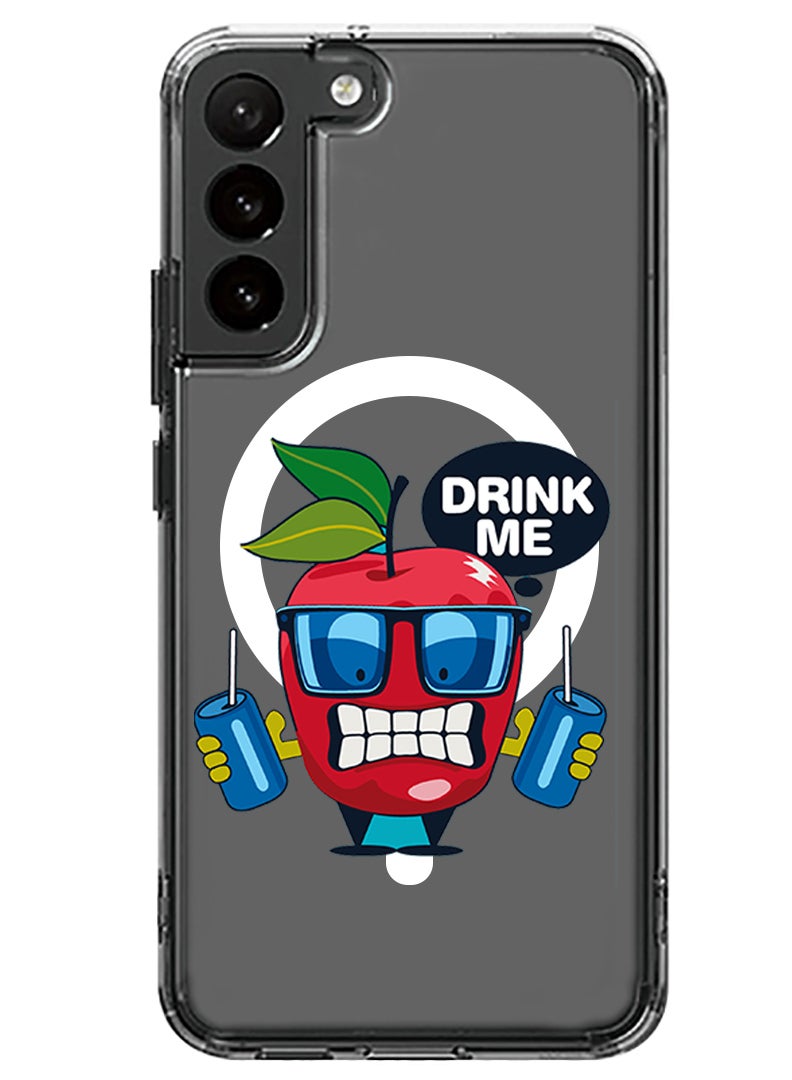 Theodor Magnetic Case for Samsung Galaxy S23 6.1-inch Compatible with MagSafe Wireless Charging, Shockproof Phone Bumper Cover Apple drink me copy - Image 1