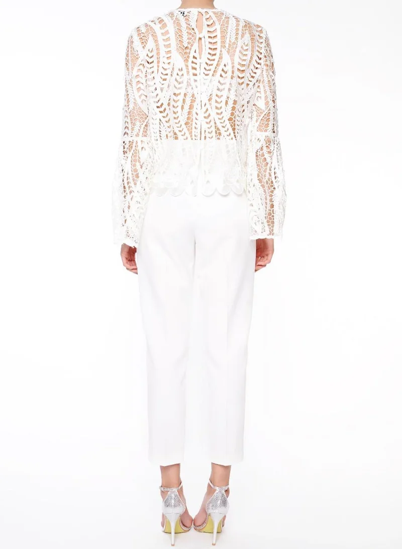ترو ديكادينس Wynter White Cropped Trousers