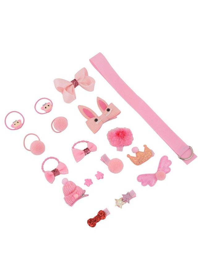 Yellow Bee - Cute Hair Clips Set For Girls (Pink) Set Of 18 Girls Hair Accessories For Hair Styling Clips Perfect For Occasions Like Birthday Parties & Ideal Gift For Girls - Image 1