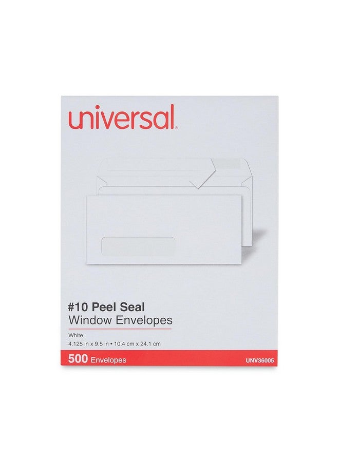 Universal One Universal 36005 Peel Seal Strip Business Envelope 10 4 1/8 X 9 1/2 Window White 500/Box - Image 4