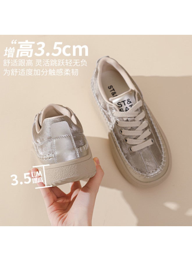 St&Sat Saturday Ugly Cute Board Shoes 26 Spring Fashion Versatile White Sneakers Thick Sole Height Increasing Comfortable Casual Women's Shoes - Image 4