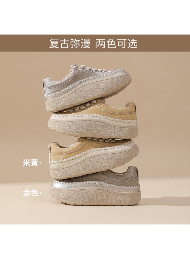 St&Sat Saturday Ugly Cute Board Shoes 26 Spring Fashion Versatile White Sneakers Thick Sole Height Increasing Comfortable Casual Women's Shoes - Image 3