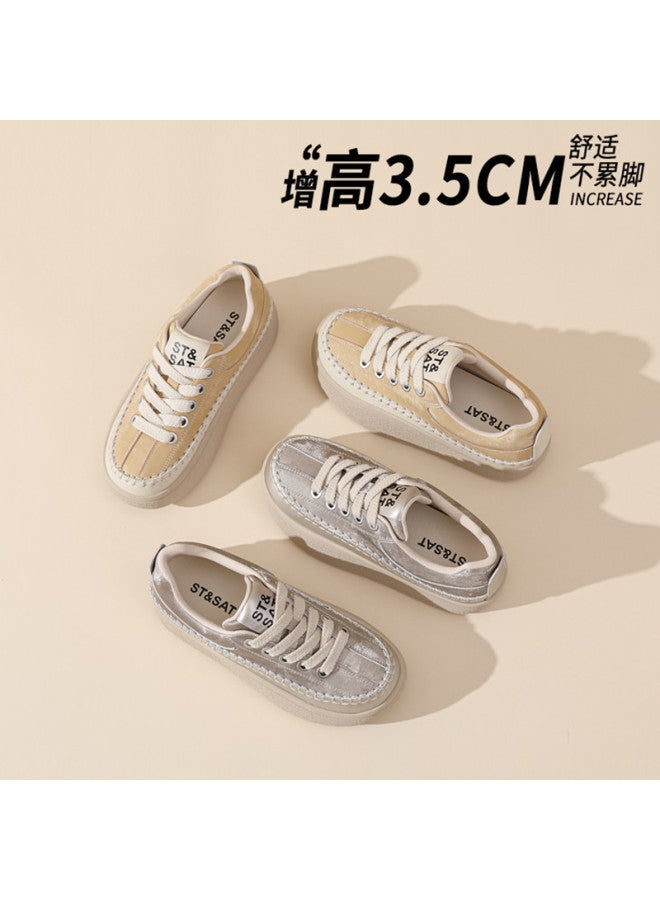 St&Sat Saturday Ugly Cute Board Shoes 26 Spring Fashion Versatile White Sneakers Thick Sole Height Increasing Comfortable Casual Women's Shoes - Image 5