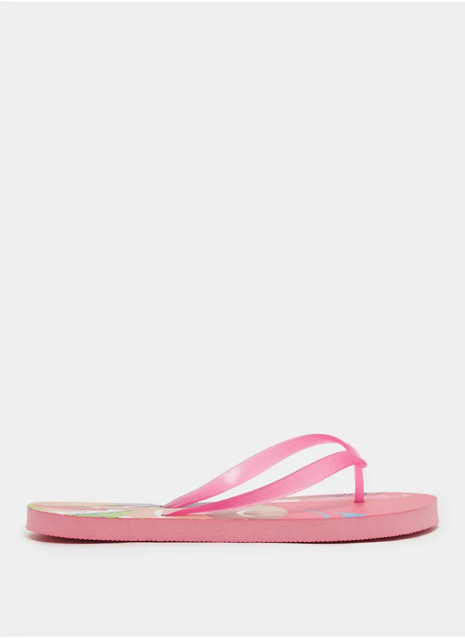 Styli Beach Print Thong Toe Flip flops